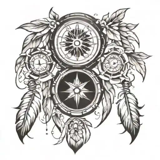 Dream Catcher Clock And Compass