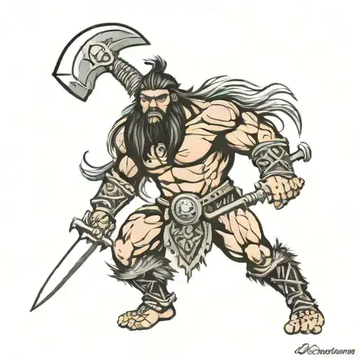 Barbarian Warrior With Axe