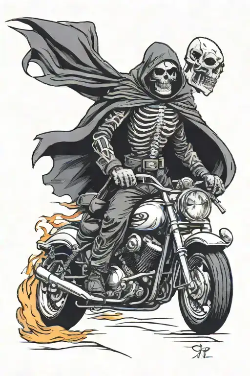 Cop Chasing Grim Reaper On Motorcycle Speeding