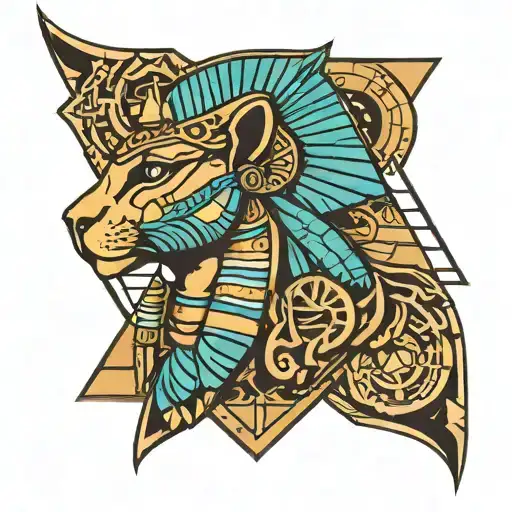 Egyptian Theme Geometric Design