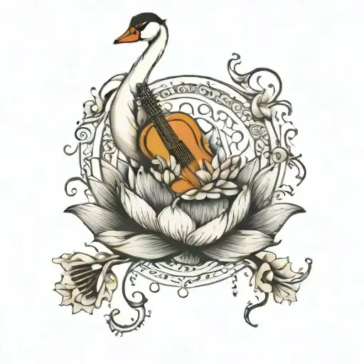 Sitar Swan Lotus Flower