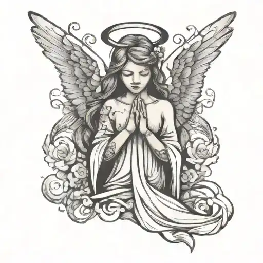 Angel Praying Wing Shut