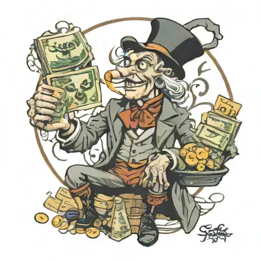 Scrooge Mac Dack Supplemented With Money With Signs Of Family And Friendship