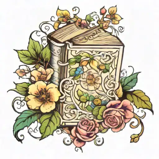 Book With Vines And Flowers
