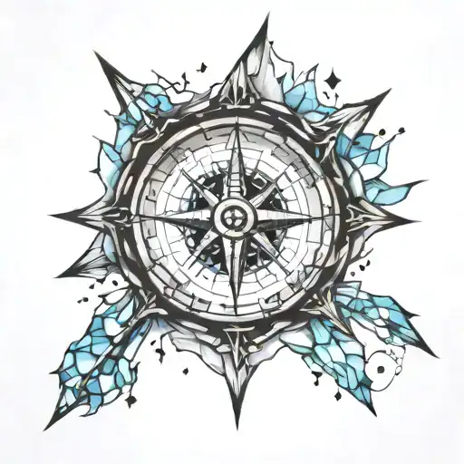 Compass With Shattered Glass