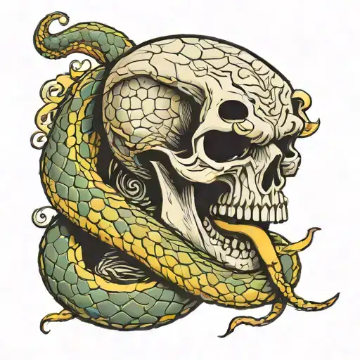 Snake With Skull In Mouth