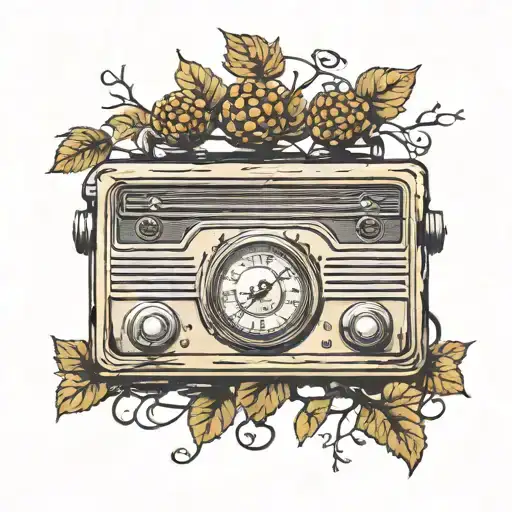 Old Radio With Tree Of Life Symbol