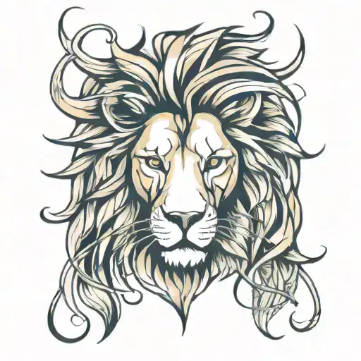 Lion Abstract With Worrier