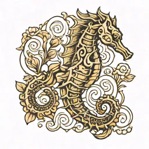 Line Drawing Seahorse