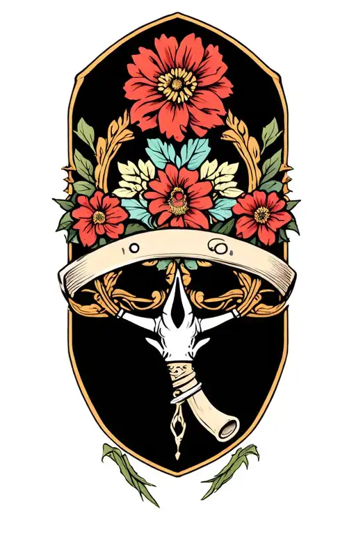 A Vintage Spurs Design Intertwined With Intricate Floral Patterns