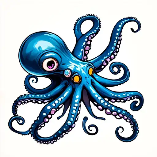 A Blue Ring Octopus With A Gane Controller