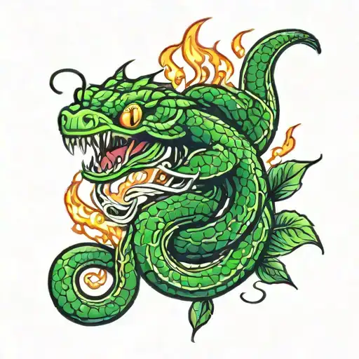 Flaming Snake Green