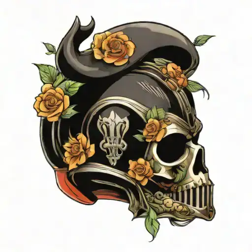Star Wars Helmet In A Mexican Skull Style With Some Flowers