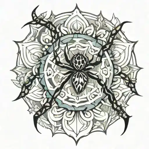 Mandala Along With Spider