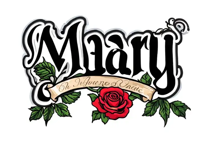 Name Mary With Roses