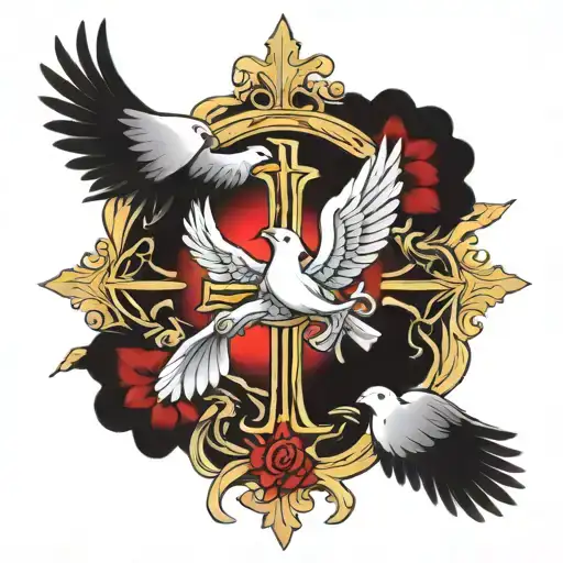 Triple Cross And Mary 2 Doves