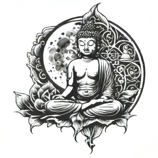 Buddha And Moon