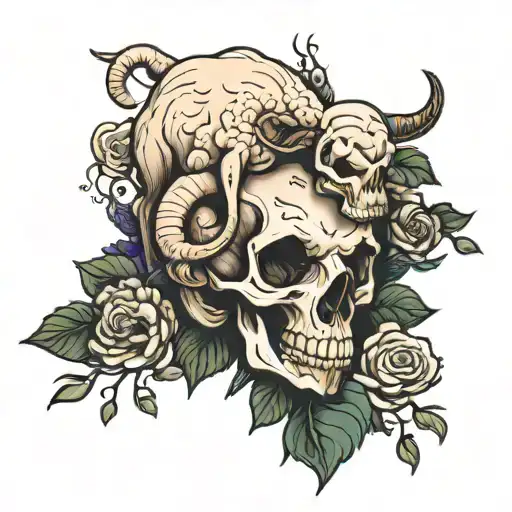 Lamb Stepping On A Skull