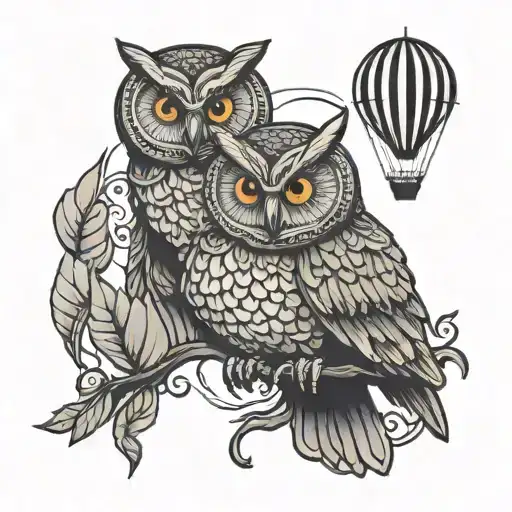 Owl And Hot Air Balloon