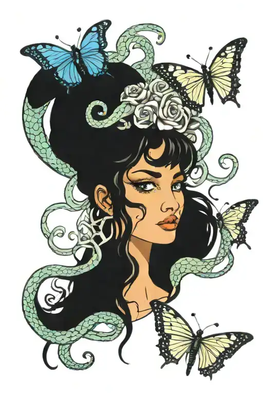 Medusa Snakes Butterflies