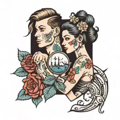 Couple Tattoos With The Meaning Of Love At A Distance