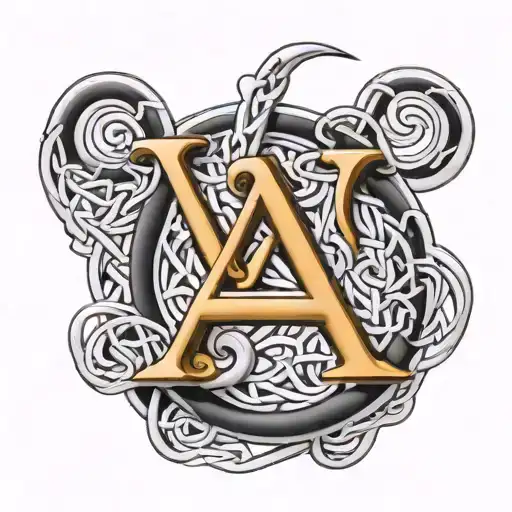 Letter A Woven With A Celtic Knot