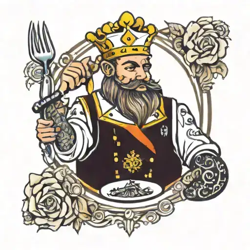 Loin Wearing A Crown And Chef Jacket