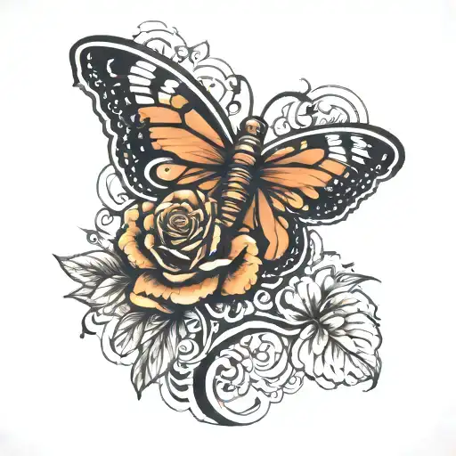 Rose Tiger Eye Butterfly