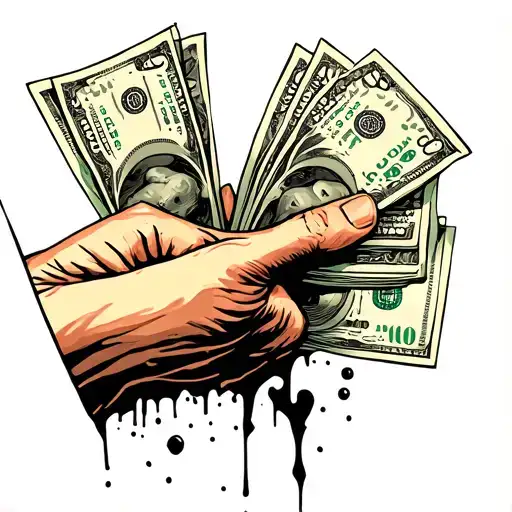 Arm Sticking Out The Dirt Grabbing Money