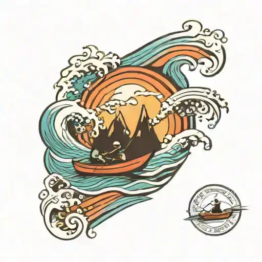 Waves And Mountain Kayak