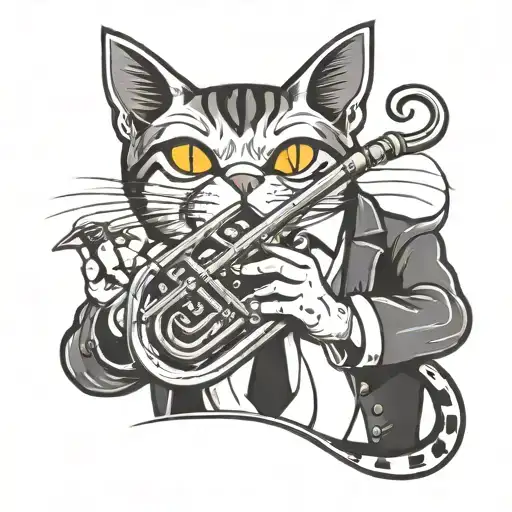 Cat Playing Trumpet