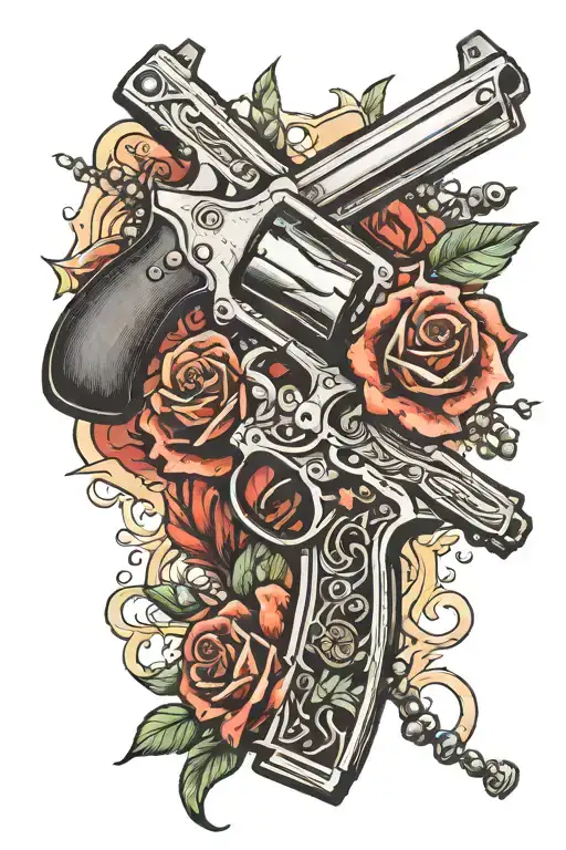 Revolver And Rosary Beads