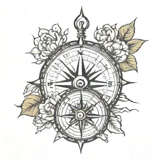 Compass And Paw Print