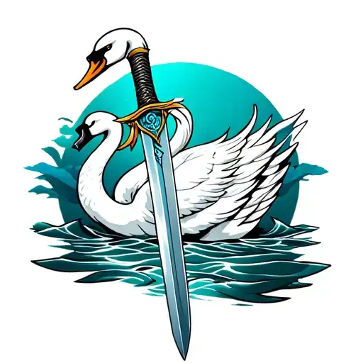 Sword On Leg With Swan Weave