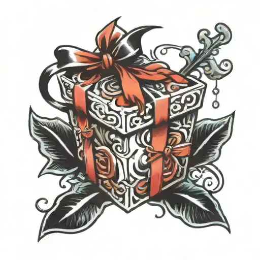 Pain Is A Gift Box With Bow