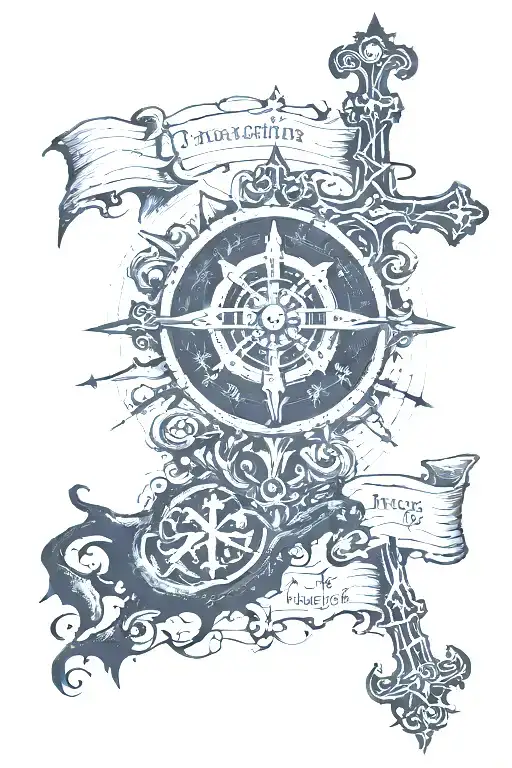 Treasure Map Stating In Darkness And Leading To Cross