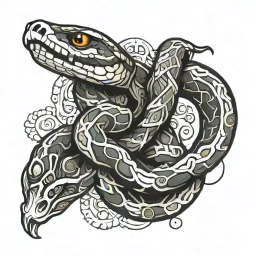 Snake Coiled Around A Cross