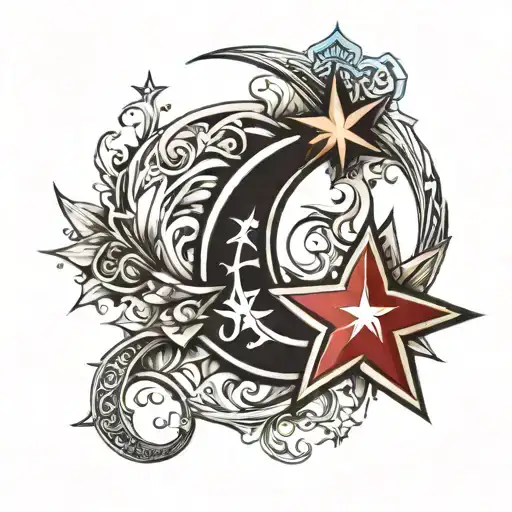 Turkish Crescent And Star Named Mikail