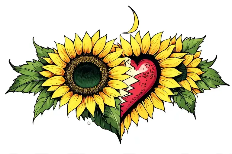 Withering Sunflower With A Half Broken Heart