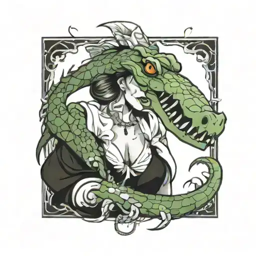 Female And Alligator