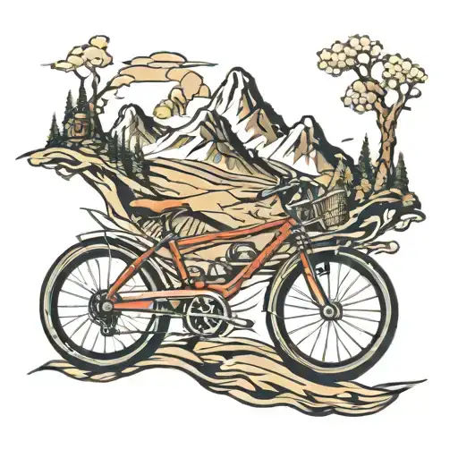 Bicycle On Mountain Scene