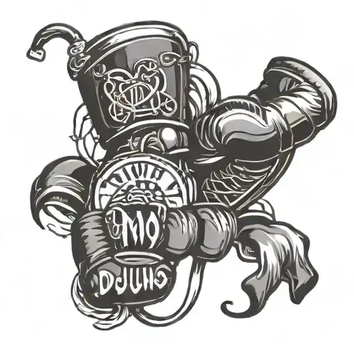 Dw Initial And Boxing Gloves