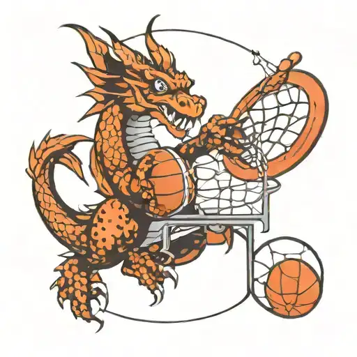 Dragon And Basketball Hoop