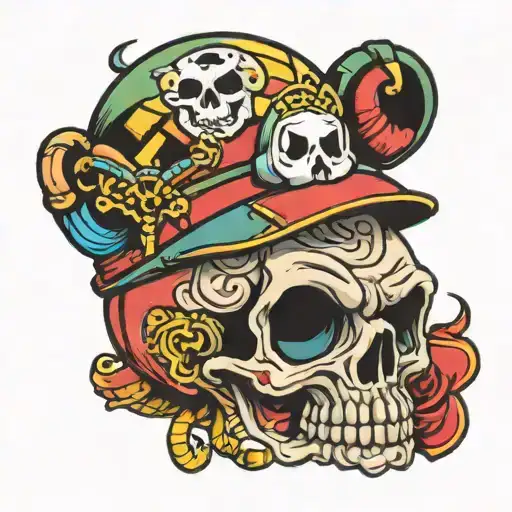 Mario Hat On Top Of A Skull