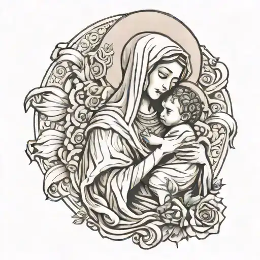 Mother Mary Carrying Her Child