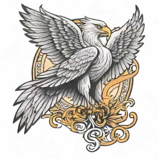 Wings Of An Eagle With Body Of Phoenix Bird