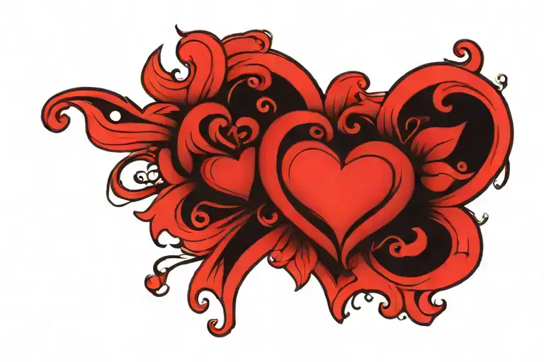 Plain Red Heart Shape