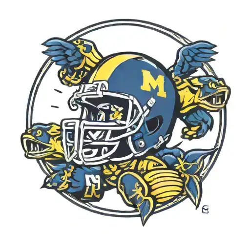 University Of Michigan Football Logo With The Recent National Championship Win