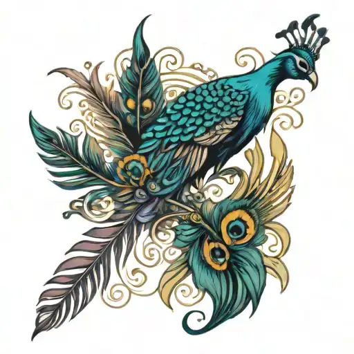 Vel With Peacock Feather