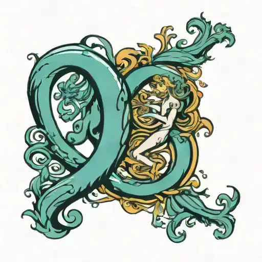 Aquarius Zodiac Symbol With The Number 24 And 29 In Union Of Two People